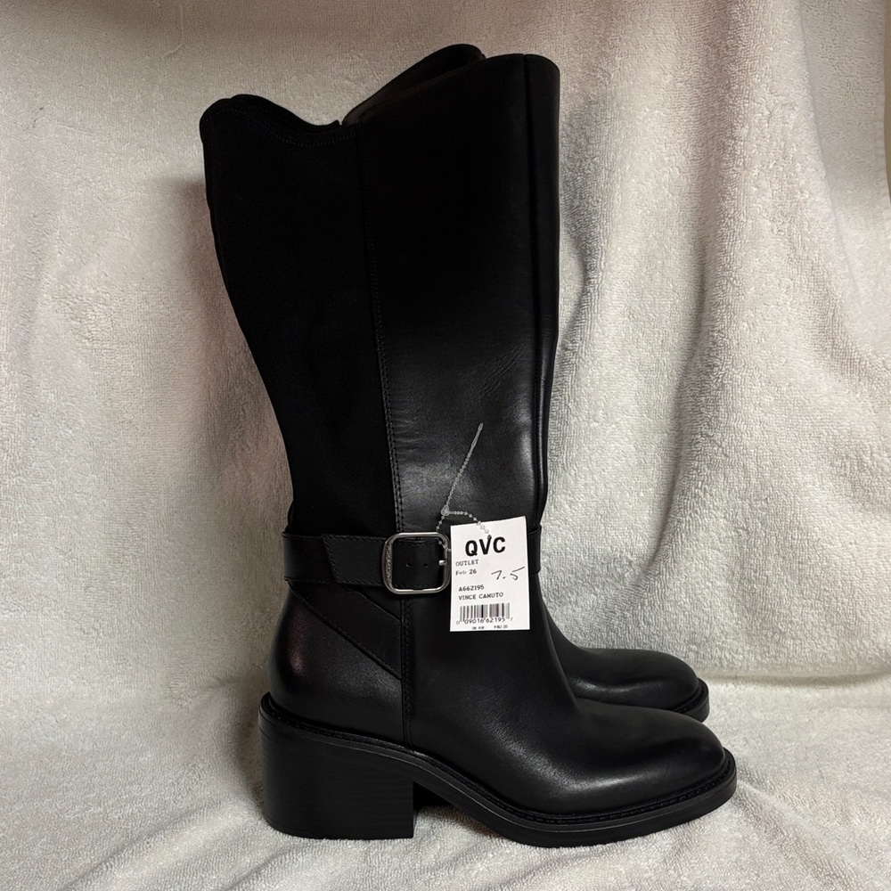 Vince Camuto Black Leather Heeled Boots